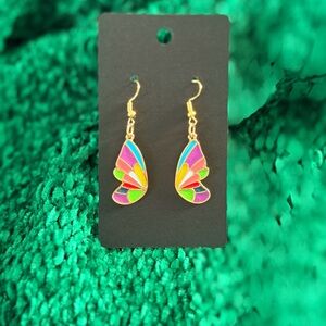 Vibrant Multicolor Wing Earrings